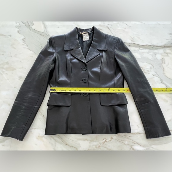 CELINE VINTAGE BLACK LEATHER JACKET SIZE FR 38 / US 6 - Picture 12 of 17